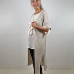 Lang sort uld strik vest