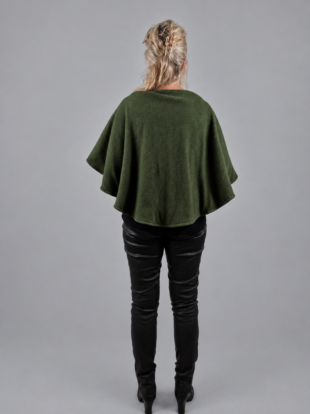 Vendbar uldvest i grøn/sort - Billede 13