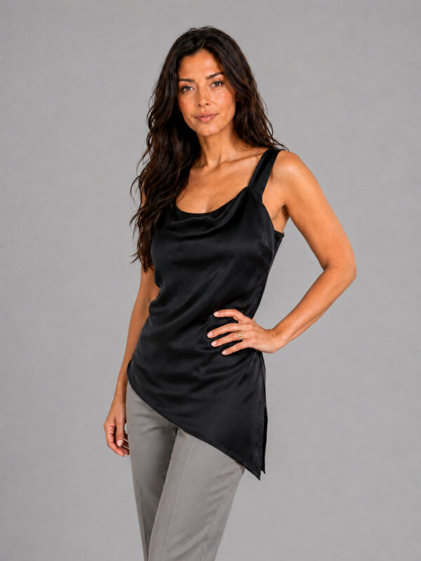 Sort asymmetrisk silketop