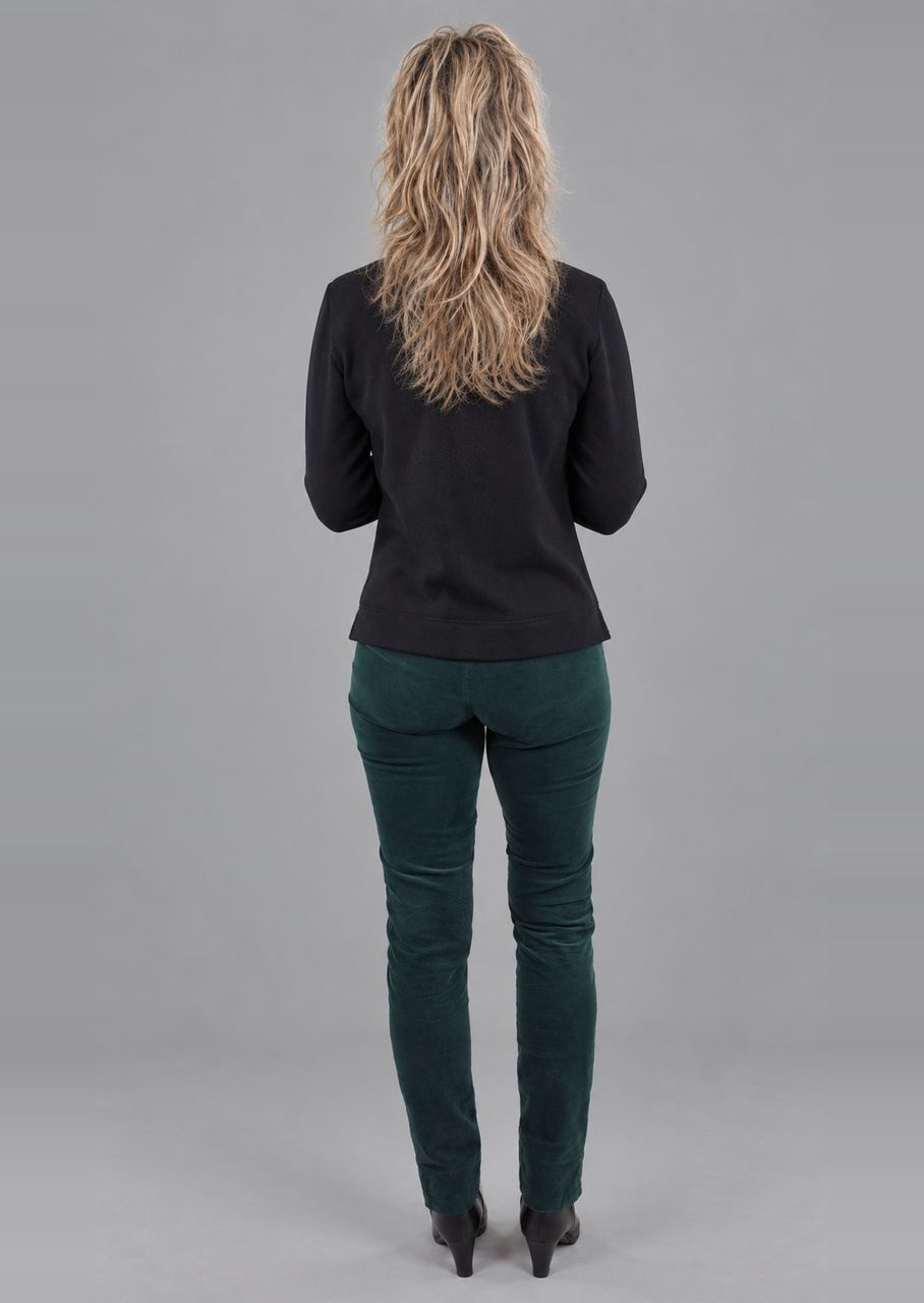 Uldstrikbluse med bådudskæring i sort - Billede 8
