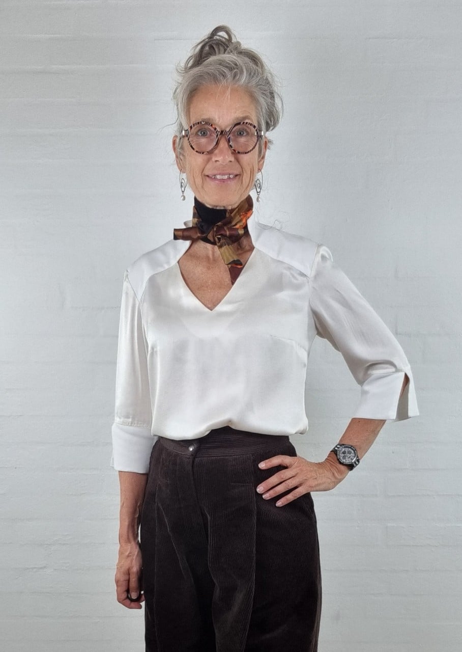 Tørklæde/hårbånd i brun/orange/sort