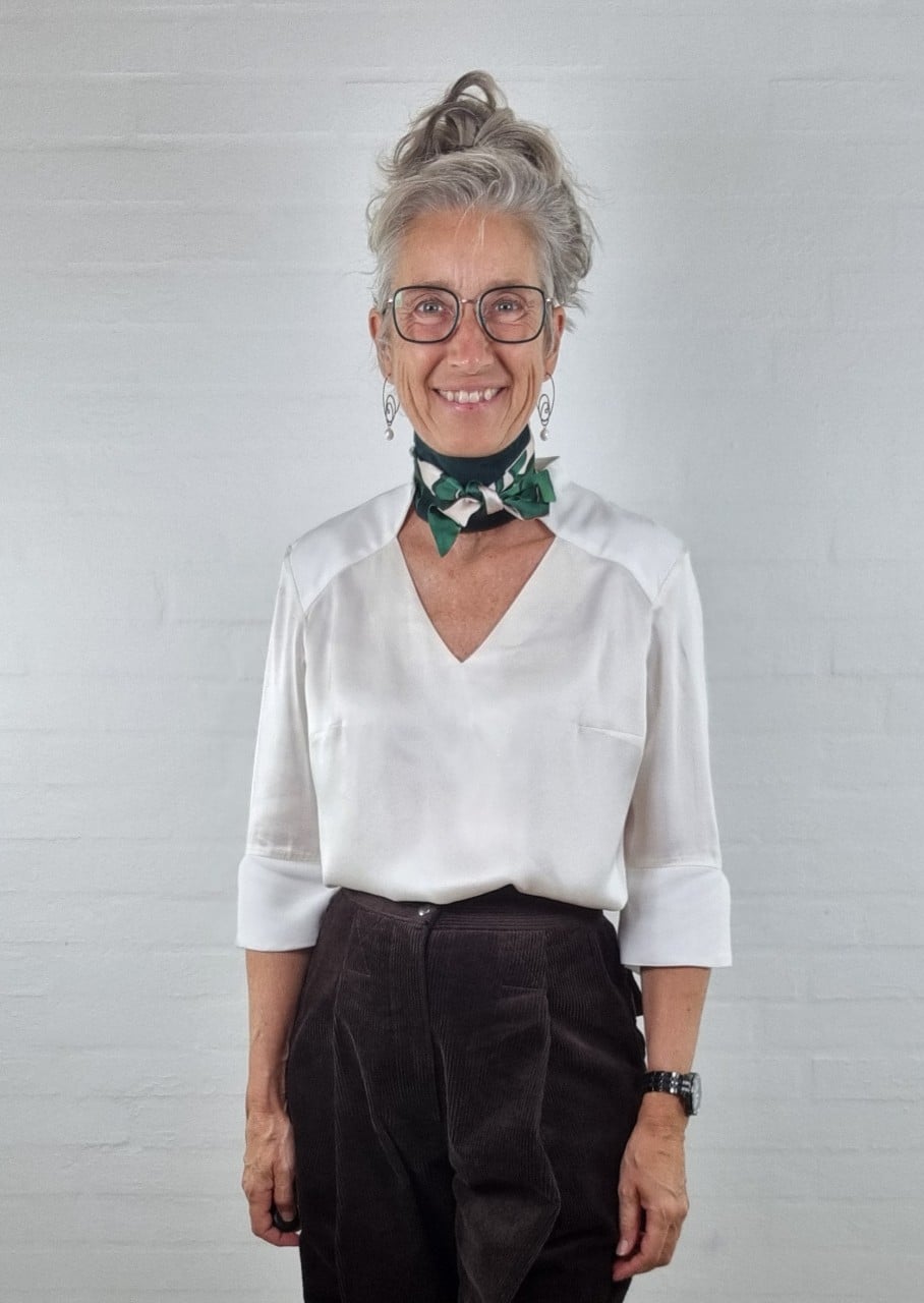 Silketørklæde/hårbånd i grøn/nude