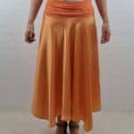 Orange swing nederdel i silke